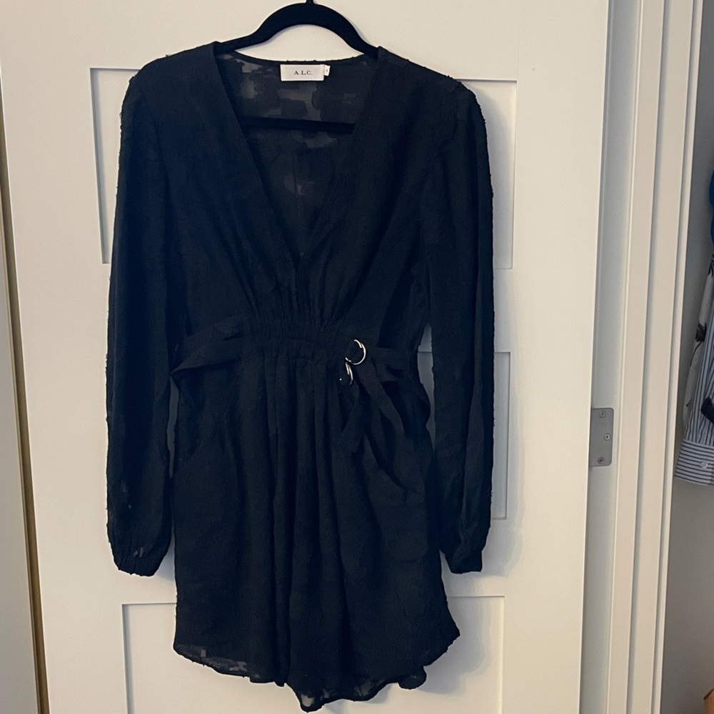A.L.C. Elegant Black Long Sleeve Lace Dress